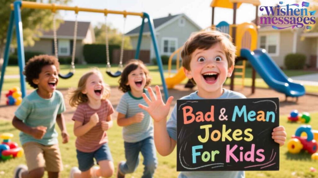 Funny bad & mean jokes for kids to laugh out loud! Perfect for playground fun, school breaks, or family giggles—silly humor they’ll love.