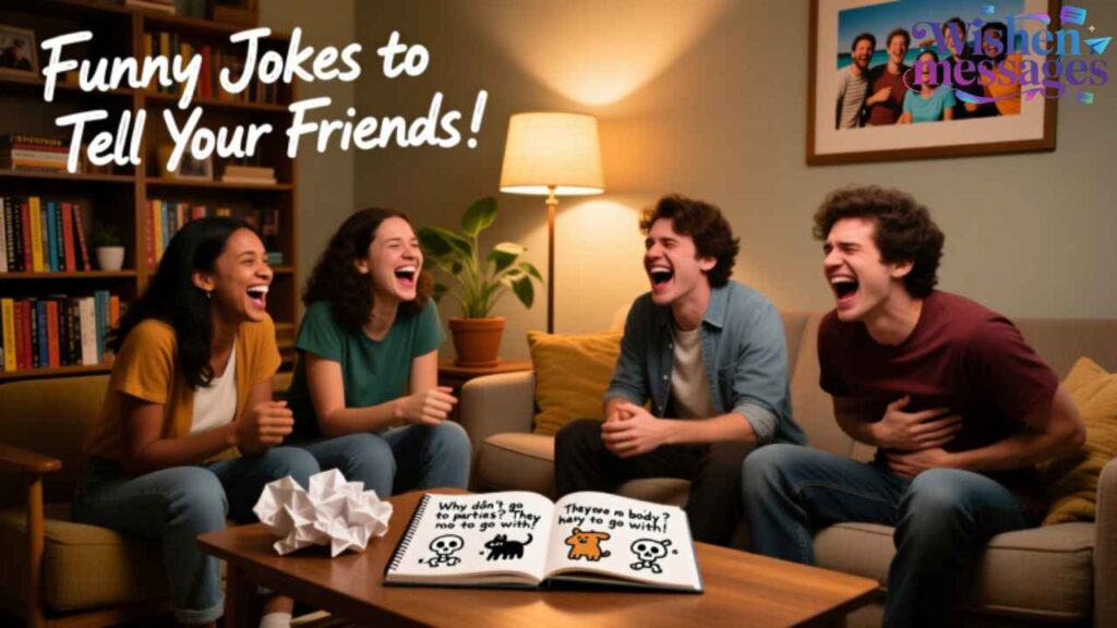 Funny jokes to tell friends, laugh together with hilarious one-liners & puns perfect for sharing, boosting joy and connection instantly.
