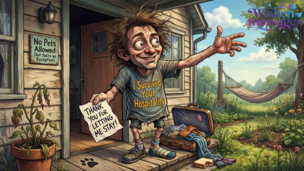 Funny Thank You for Letting Me Stay at Your House Messages