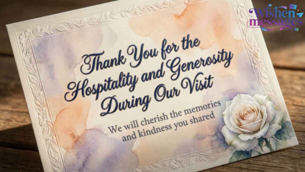 Thank You Messages for the Hospitality and Generosity During Our Visit