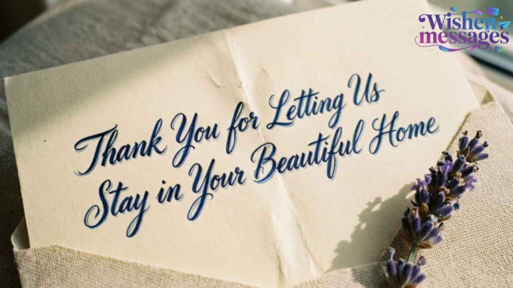 Thank You for Letting Us Stay in Your Beautiful Home