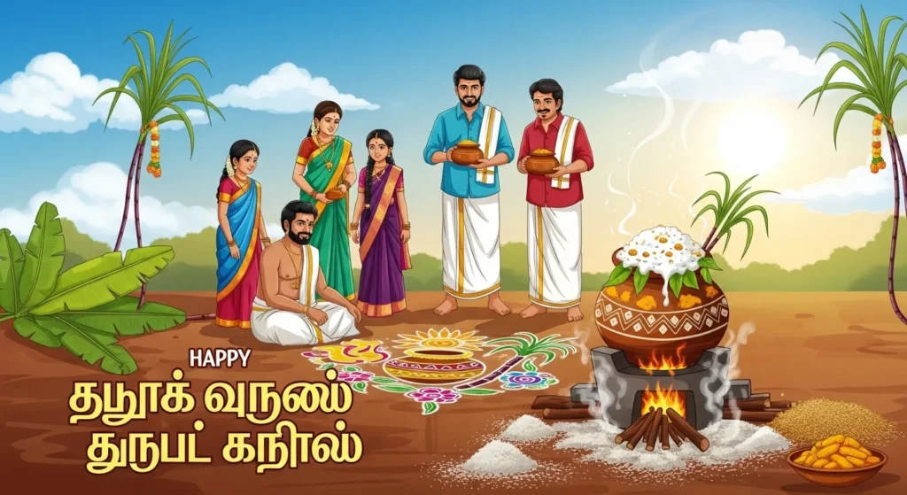 Blessed Village Pongal Wishes in Tamil
