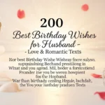 200 Best Birthday Wishes for Husband – Love & Romantic Texts