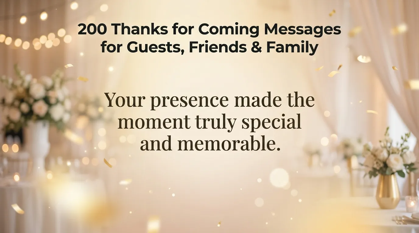 200 Thanks for Coming Messages for Guests, Friends & Family 