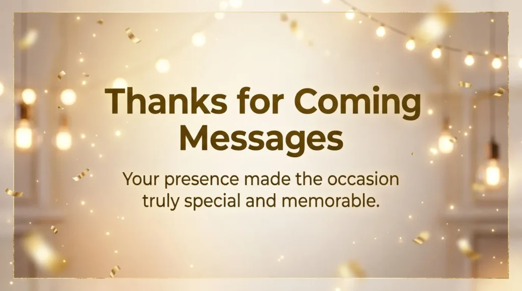 Thanks for Coming Messages