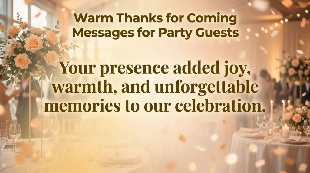 Warm Thanks for Coming Messages for Party Guests
