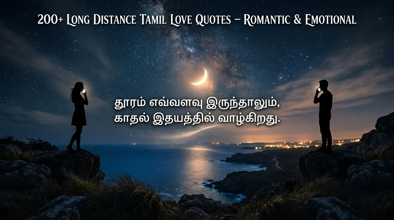 200+ Long Distance Tamil Love Quotes – Romantic & Emotional