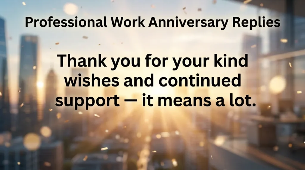 Professional Work Anniversary Replies