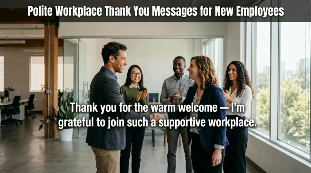 Polite Workplace Thank You Messages for New Employees