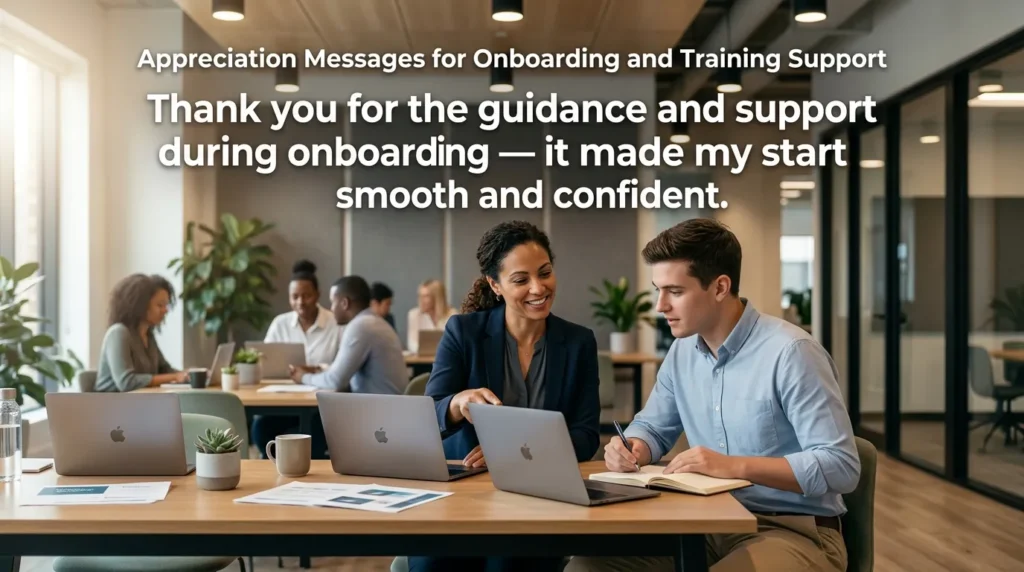 Appreciation Messages for Onboarding and Training Support