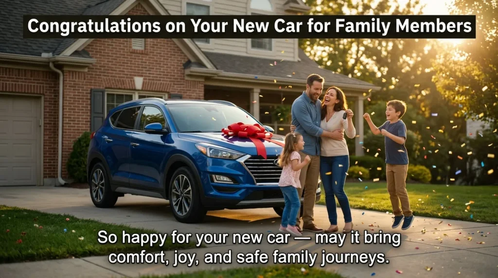 Congratulations on Your New Car for Family Members